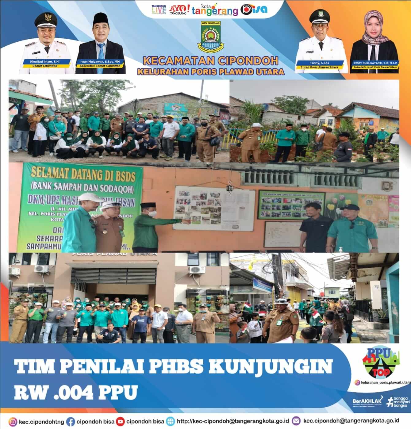Kunjungi RW.004 Kelurahan Poris Plawad Utara Tim Penilai PHBS