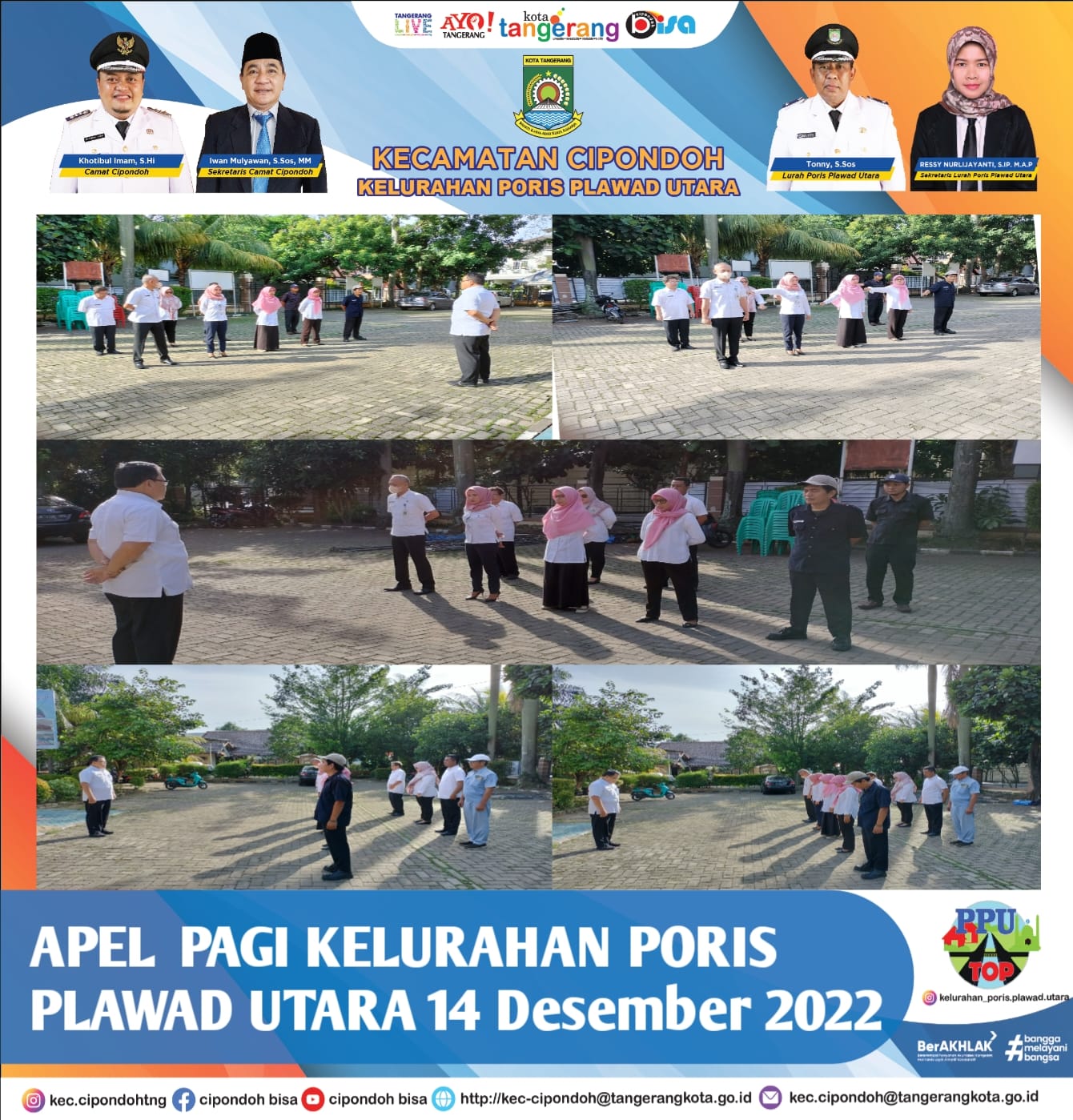 Giat Apel  di Halaman Kantor Kelurahan Poris Plawad Utara 