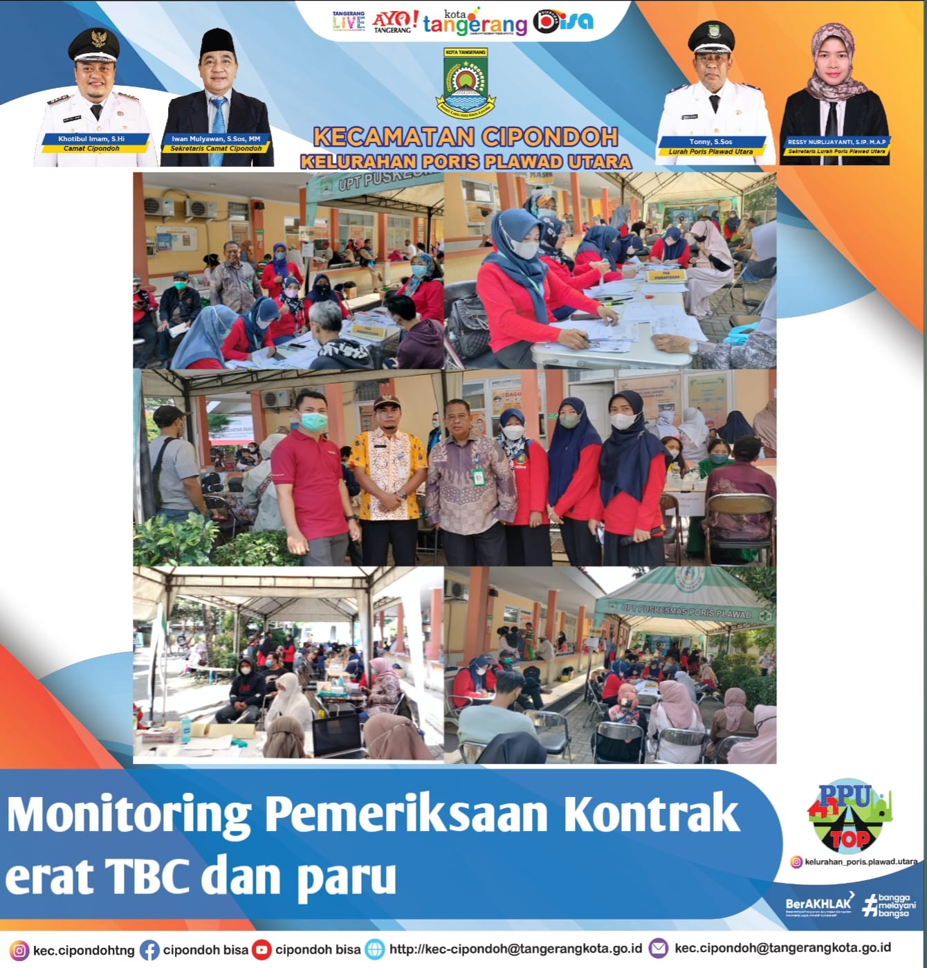 Lurah Poris Plawad Utara Monitoring Pemeriksaan Kontak erat TBC 